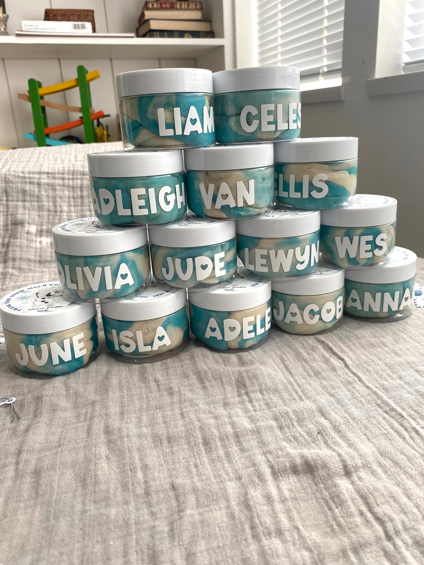 Personalized Playdough Jar Favours