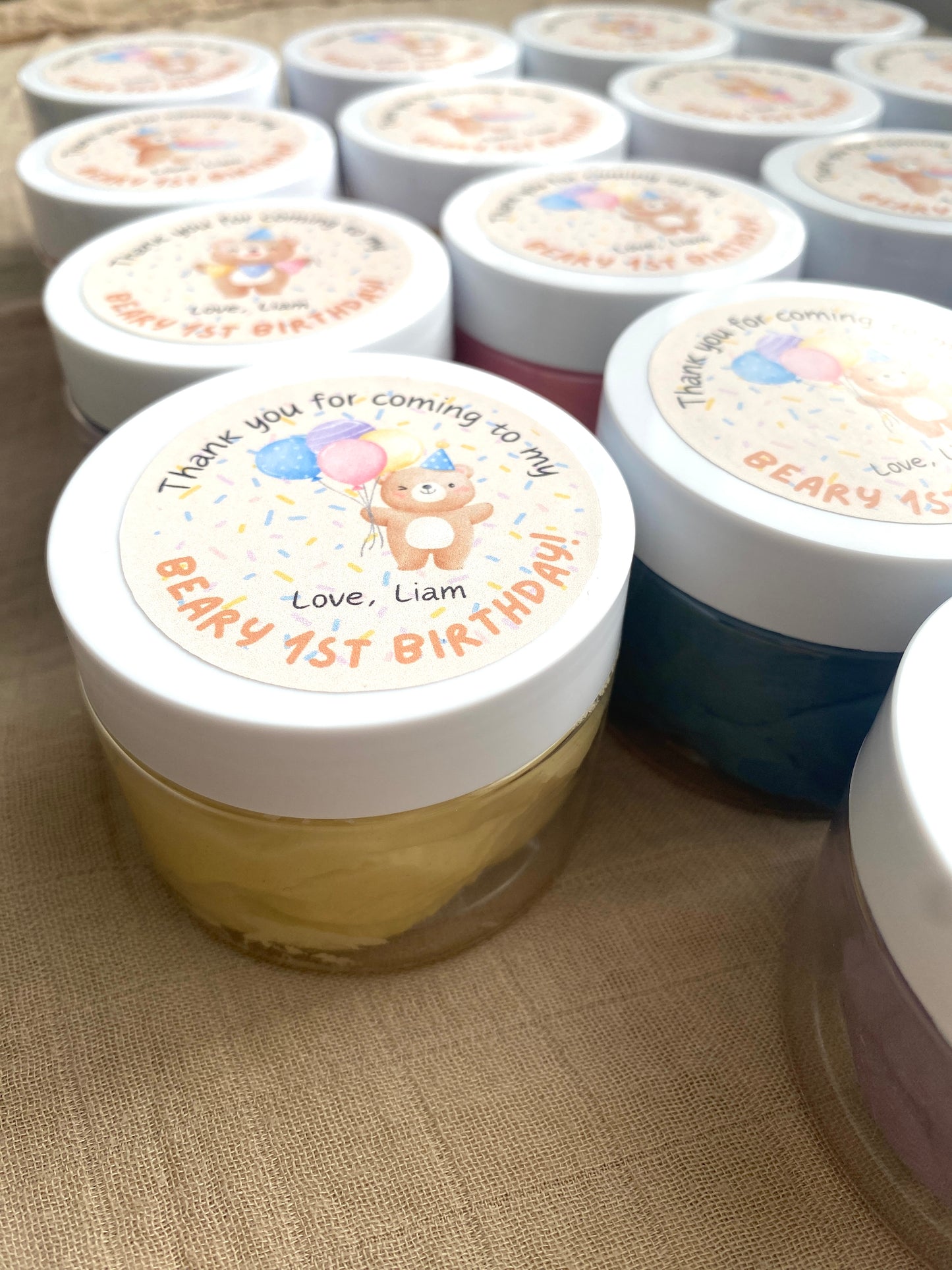 Personalized Playdough Jar Favours